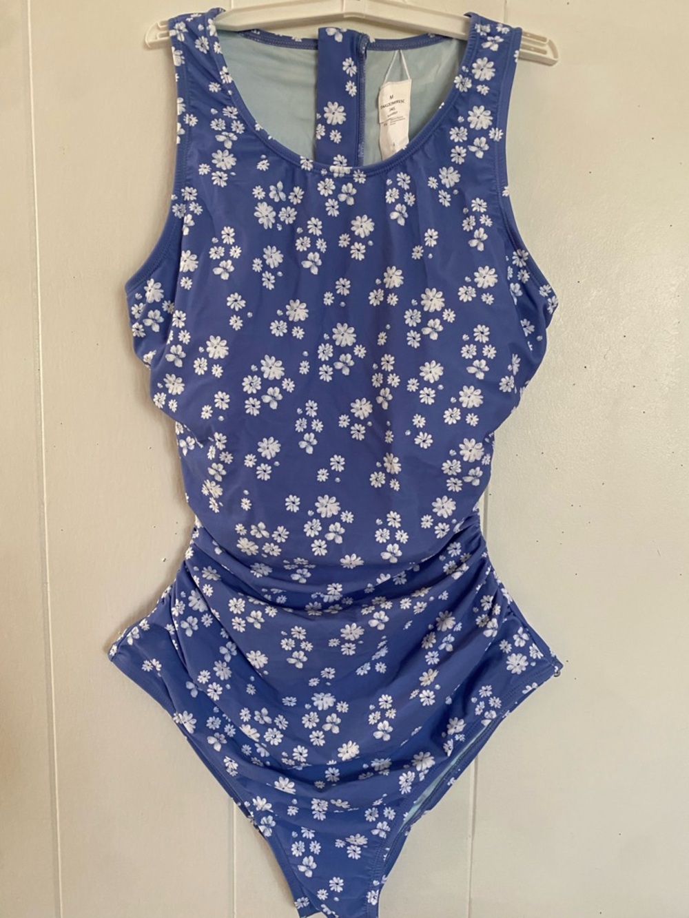 Cupshe Blue Floral Scoop One-Piece Swimsuit